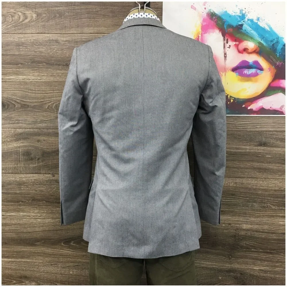 J CREW LUDLOW Mens Blazer Sport Coat Casual‎ Jacket Size 36R Cotton Suit Gray
